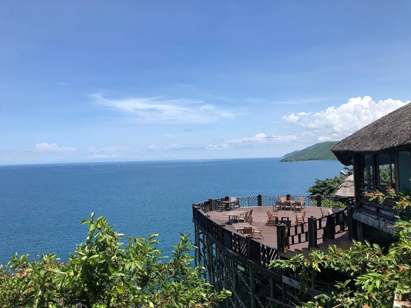Lake-facing exterior terrace at Kigoma Hilltop Hotel