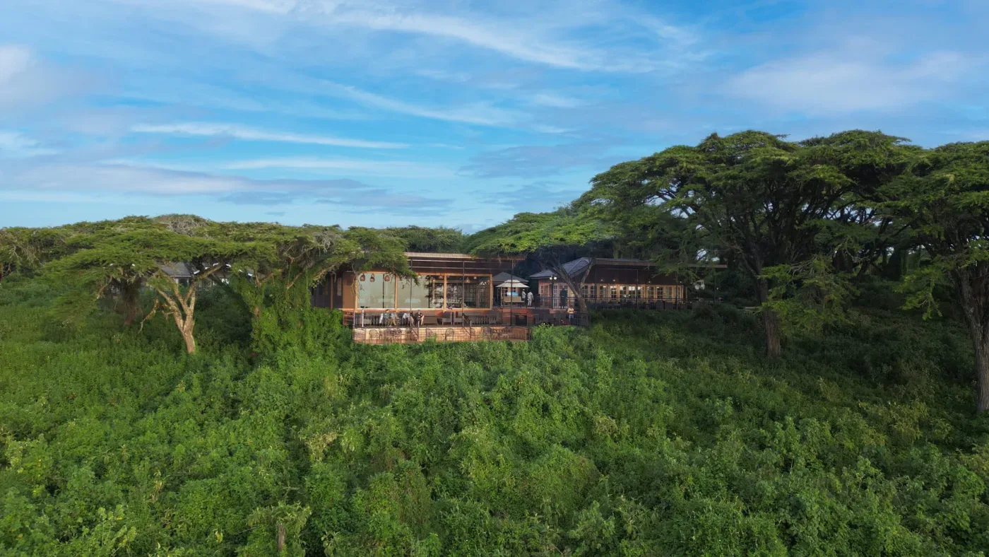 View of Ngorongoro Lion's Paw Camp in Eastern rim, Ngorongoro Conservation Area
