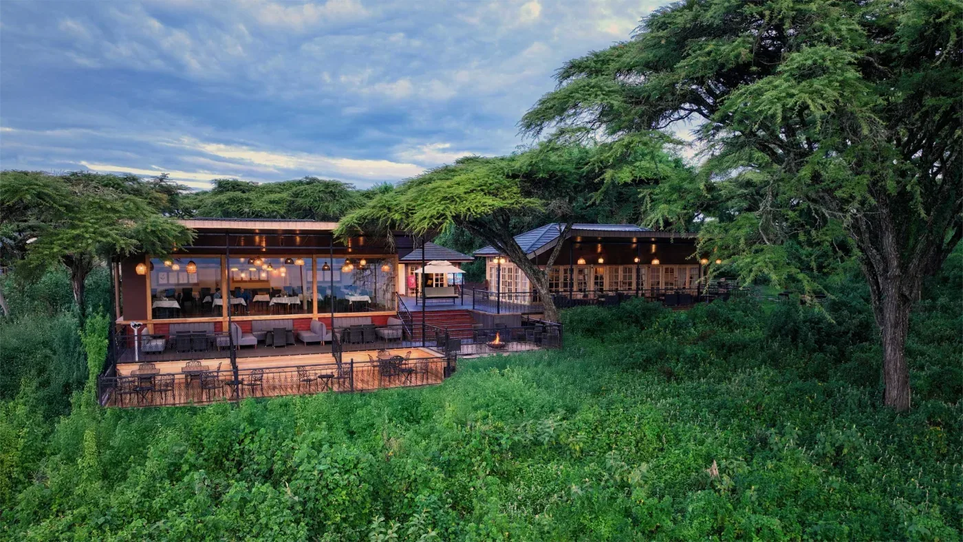 View of Ngorongoro Lion's Paw Camp in Eastern rim, Ngorongoro Conservation Area