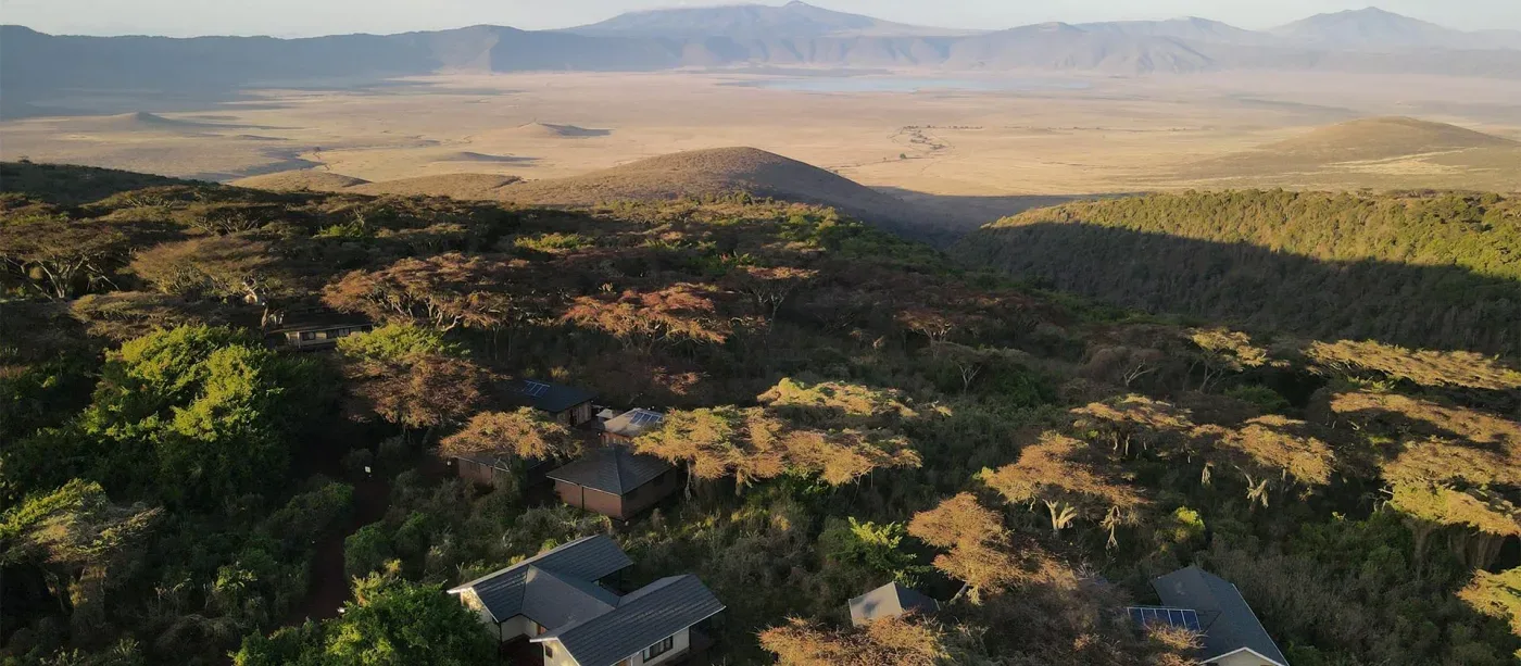 View of Ngorongoro Lion's Paw Camp in Eastern rim, Ngorongoro Conservation Area