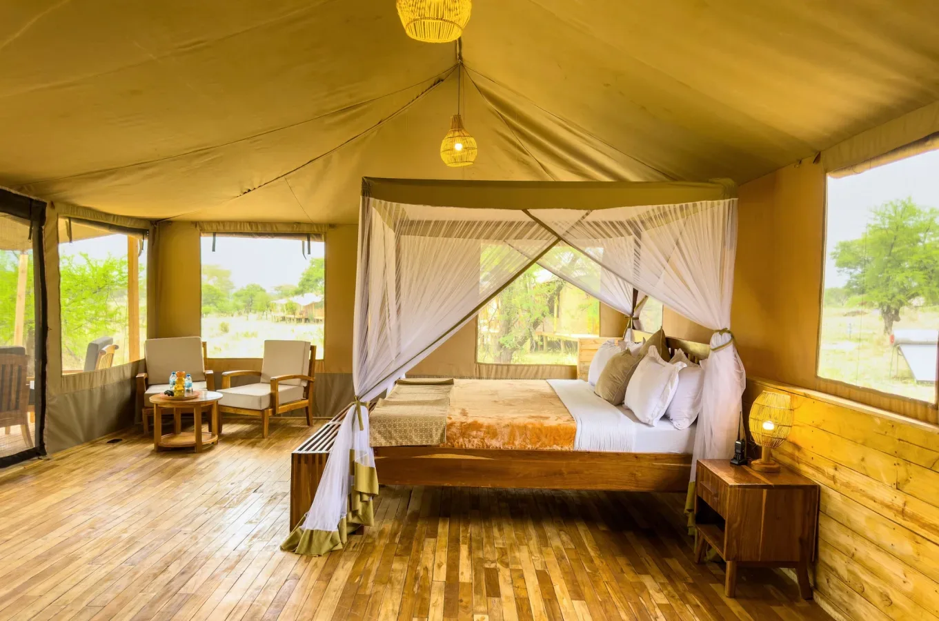 View of Tukaone Tented Camp in Central Serengeti