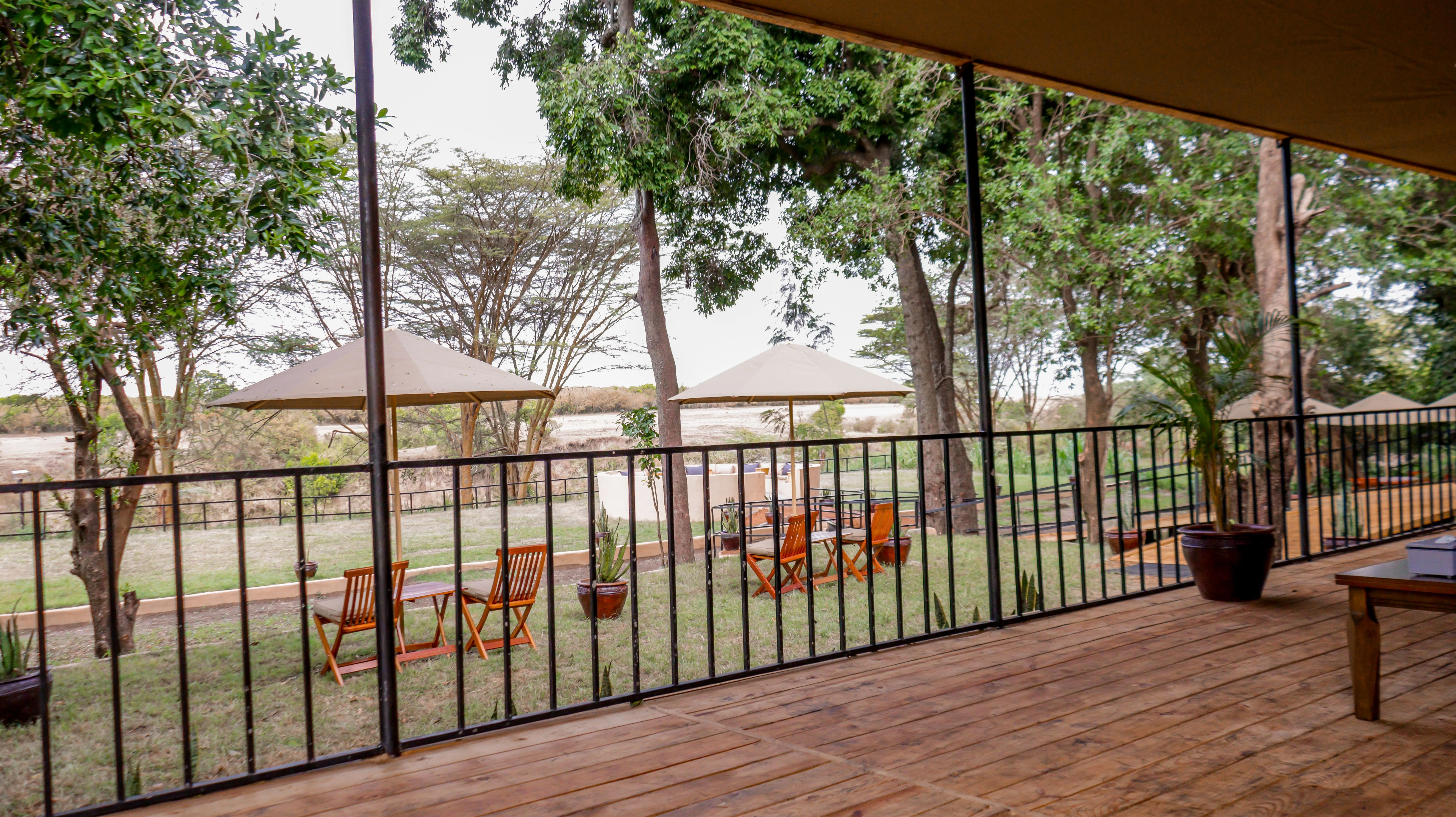 Exterior del Zebra River Camp nella riserva nazionale di Masai Mara