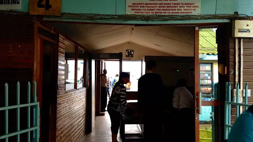 Security entrance at Arusha Airport in Tanzania