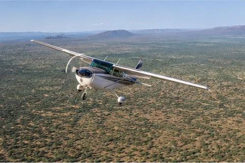 Light aircraft at an East African safari airstrip