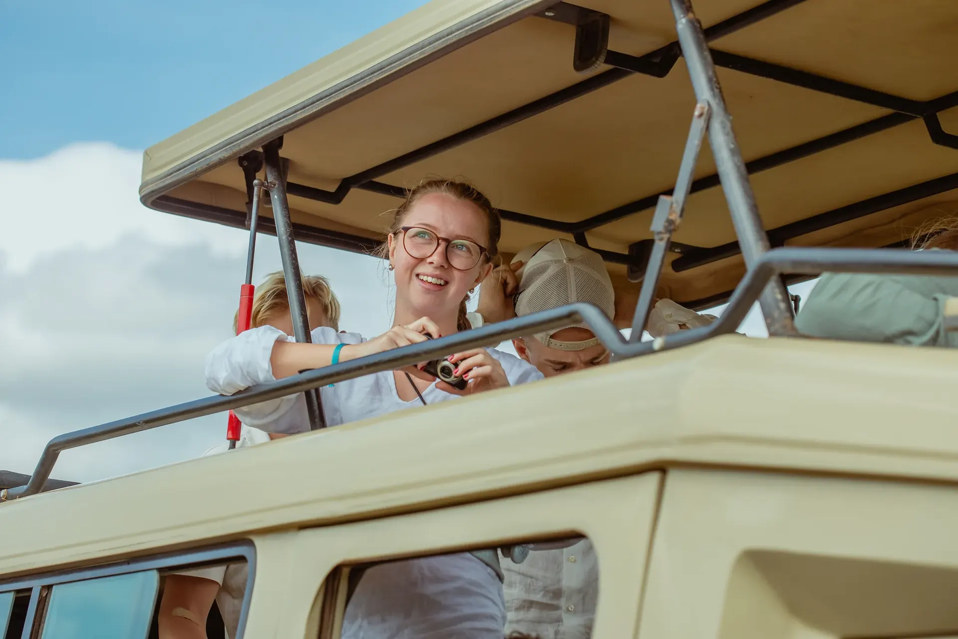Safari travellers enjoying an outdoor adventure in Tanzania